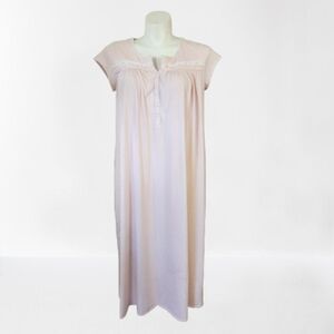 Eileen West Nightgown Womens M Pink Polkadot Short Sleeve